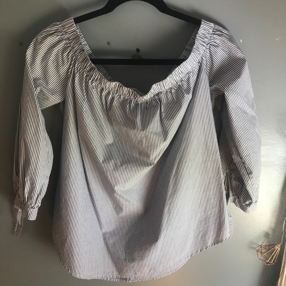 off the shoulder, long sleeve top